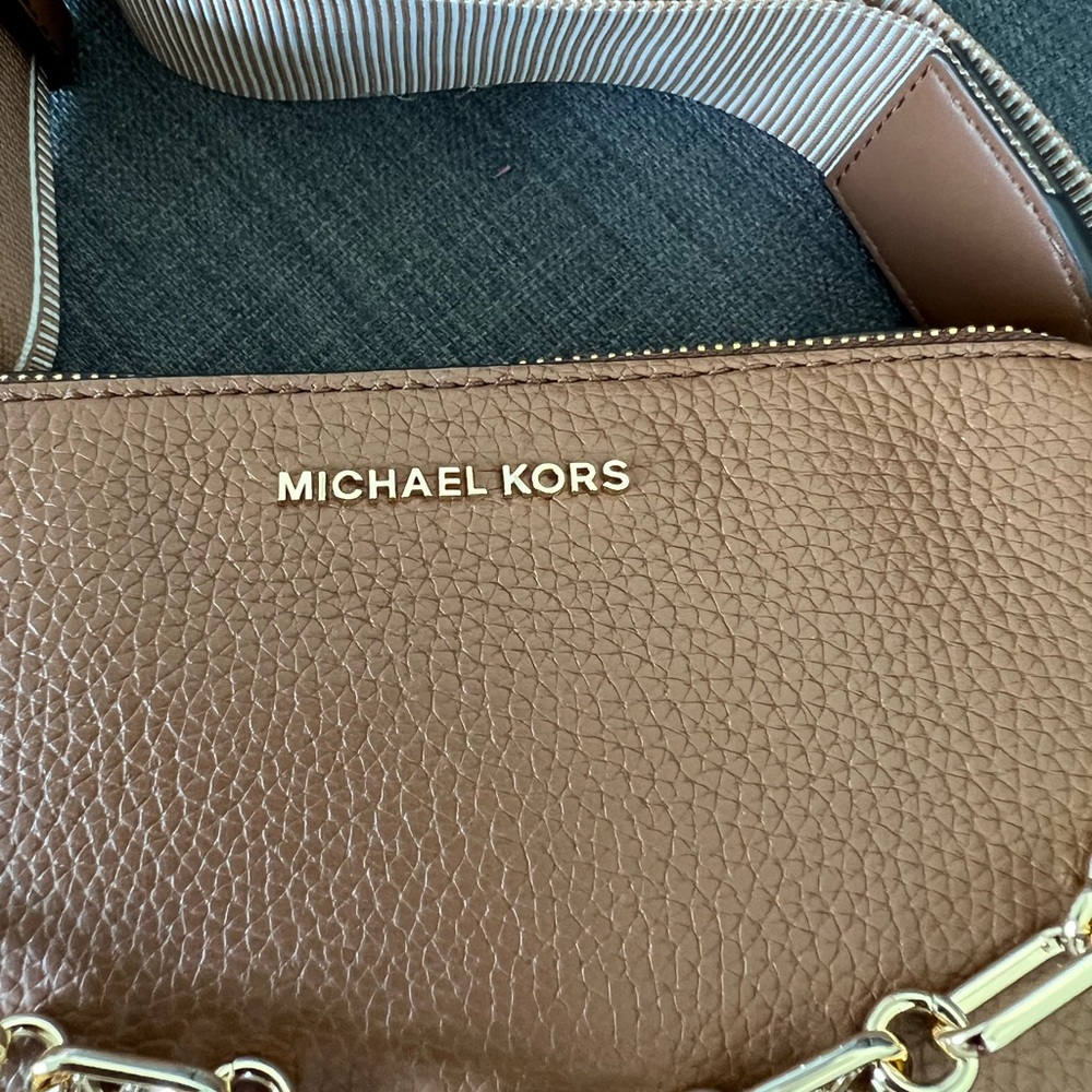 NWT MICHAEL KORS JET SET DOUBLE ZIP CAMERA CHAIN CROSSBODY BAG LEATHER - Picture 15 of 15